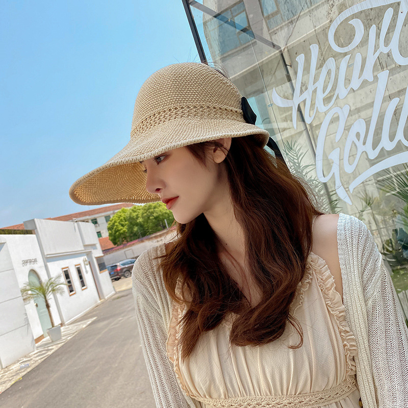 Empty Hat Straw Hat Adult hat female Summer Korean Version Sun Block Hat Sun Hat Knitted Hat Market