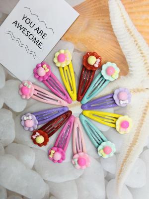 Korean Style Children's Cartoon Hat BB Clip Child Student a Pair of Hairclips Water Drop Cute Cartoon Candy Color Bang Clip
