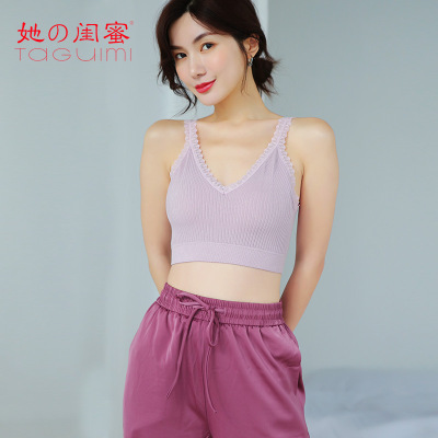 Spring/ Summer New Collection of her best friend Seamless Sports bra strap Rieless sleep stretch Lace Lady Underwear wholesale