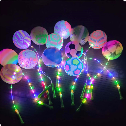 * new stall toy luminous colorful wave ball fitness portable flash toy ball popular night market toy goods y