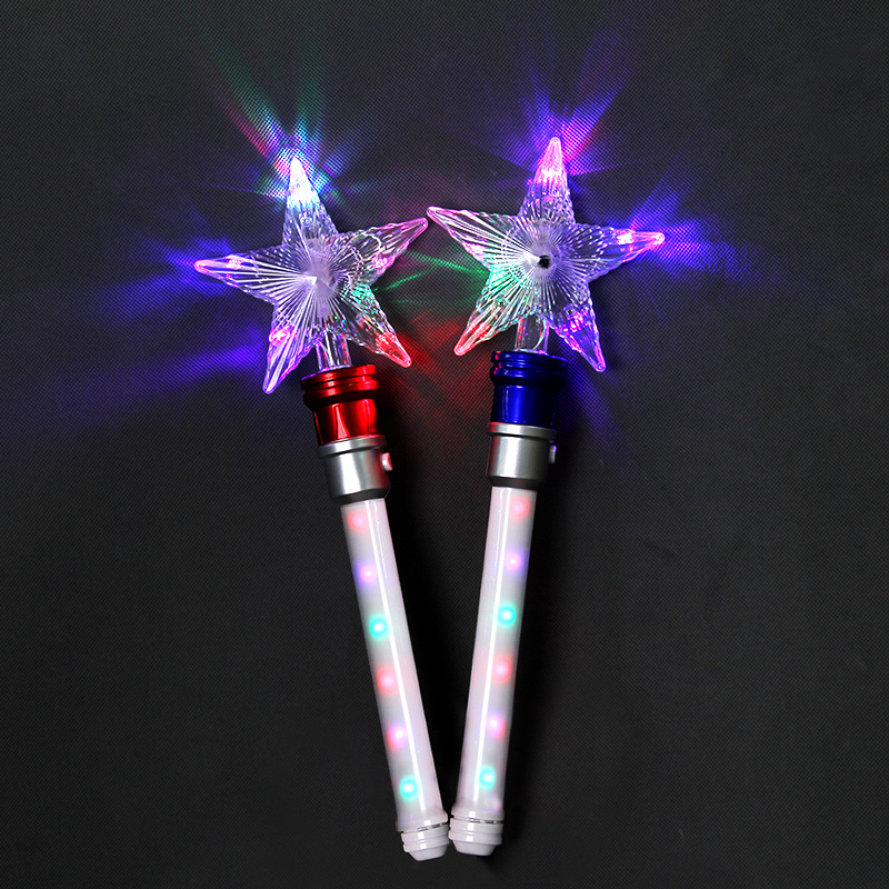 * Hot Sale Led Big Five-Pointed Star Glow Stick Electronic Rotatable Glow Stick Night Market Stall S