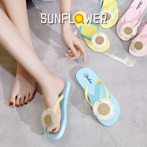 spot supply female summer sunflower flip flops popular flip-flops slippers indoor outdoor beach slippers