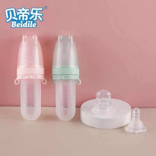hot selling baby medicine feeding spoon soft silicone medicine feeding spoon children‘s complementary food rice paste feeder