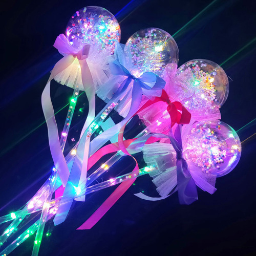 * new flash fairy stick flash stick children luminous toy stall drainage wave ball star ball magic wand