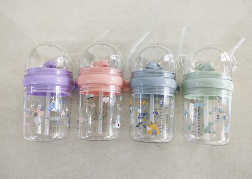 Popular Whale Cup Summer Children‘s Plastic Drinking Straw Drop-Resistant Children‘s Student Cup