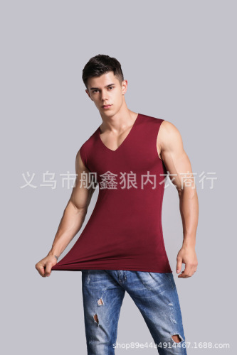 men‘s warm underwear manufacturers wholesale high-end seamless thermal vest lightweight elastic close-fitting