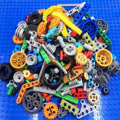 *兼容乐高moc小颗粒拼插积木科教机械散装零件齿轮十字轴称斤玩具
