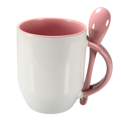 Heat transfer scoop cup with inner ribbon can be customized picture mug