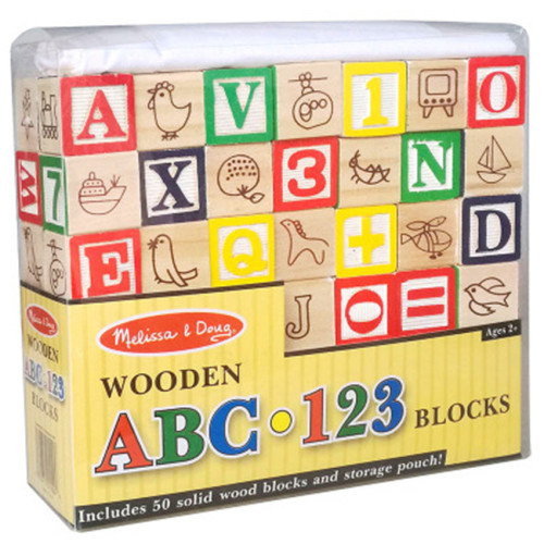 * Early Teaching English Mathematics Shape Recognition Wooden Toys 50 Pieces Printing Letters and Numbers Building Blocks