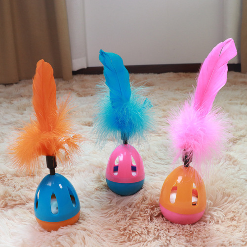 cat supplies large color feather funny cat tumbler sounding toy food ball pet self-hi cat toy