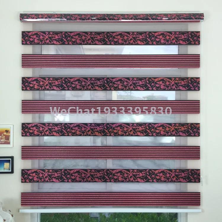 Thickened Fabric Jacquard Louver Curtain Roller Shutter Shading Soft Gauze Curtain Living Room Bay W