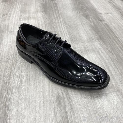 Men‘s Dress Shoes New Arrival Men‘s Formal Wear Shoes Patent Leather Lace-up Style Black Men‘s Leather Shoes