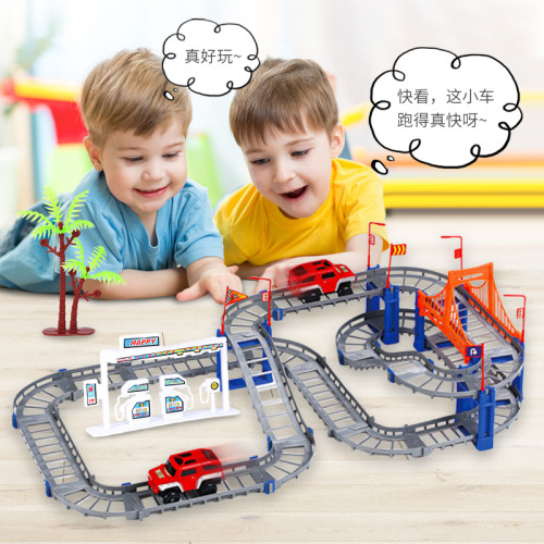 * Wholesale Stall Variety Electric Rail Car Toy DIY Educational Assembly Track Train Children‘s Toy Set