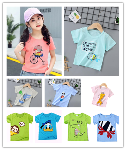 children‘s short sleeve cotton t-shirt 2024 summer new children korean style top half sleeve t-shirt children‘s clothing short sleeve wholesale