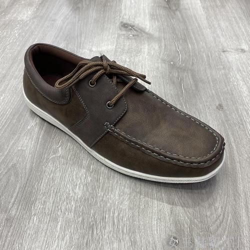 New Trend Non-Slip Breathable Two-Tone Bottom Casual Men‘s Shoes Brown Lace-up PU Leather Casual Men‘s Shoes