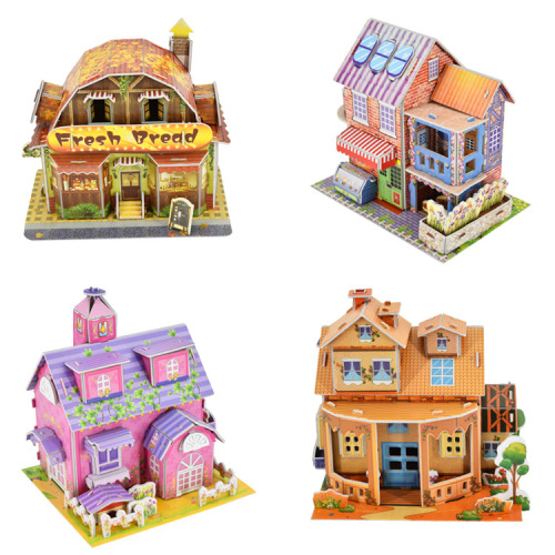 * Large 4-Piece Puzzle Children‘s Educational DIY Toys 3D 3D Puzzle Model Stall Hot Sale Wholesale Advertising Y