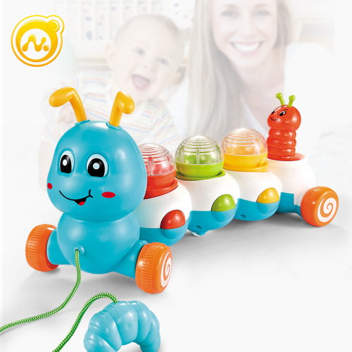 * foreign trade amazon infant toys early education educational enlightenment children baby pull sound and light caterpillar toys