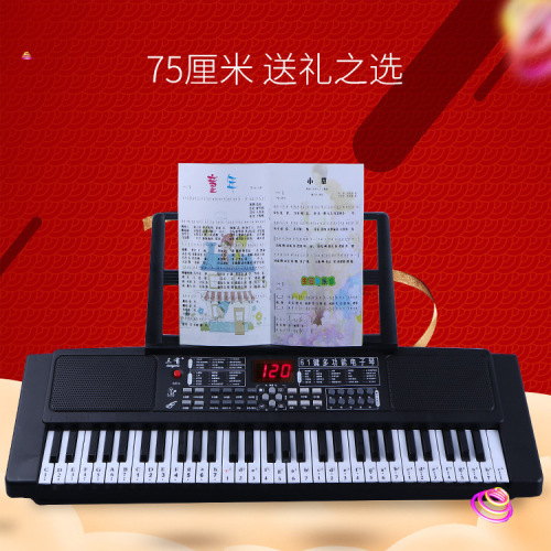 Electronic Keyboard Children‘s Multi-Functional 61-Key Toys Children‘s Educational Zero-Foundation Piano Score Teaching Materials Portable Beginner Electric Steel