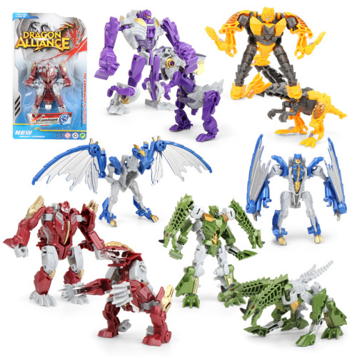 * Transformer Dinosaurs Robot Five-in-One Children Education Creative Fit DIY Assembled Toy Deformation Boy Gift