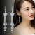 Tassel Silver Earrings Women's Korean-Style Long and Simple Tassel Hypoallergenic Earrings Crystal Eardrops Stage Earrings