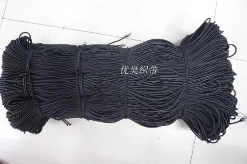 factory direct sales 3.0mm black and white imported latex elastic rope clothing hat round elastic band