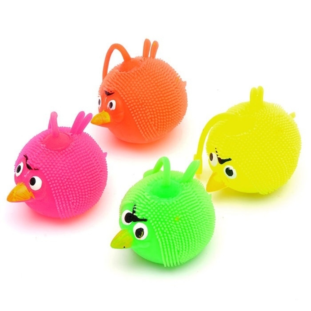 发光毛毛球兔子闪光弹力球小熊小鸟发泄解压玩具刺猬球地摊热卖_ao