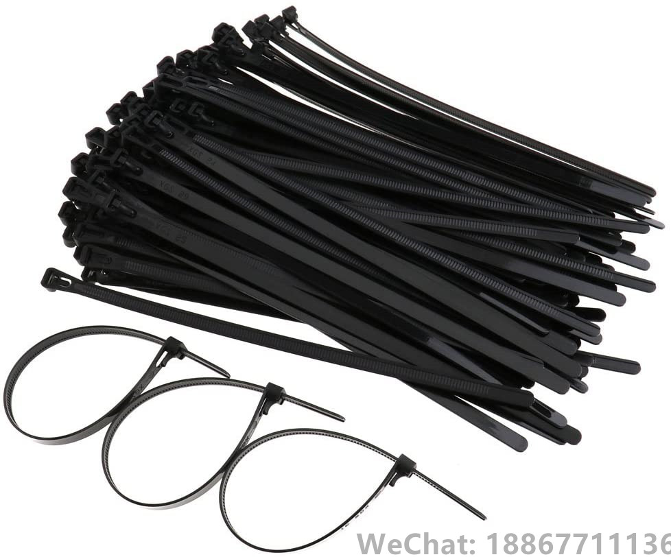 8 x100mm cable tie with black wrapped nylon zipper cable neatly bag can be reused in black and white