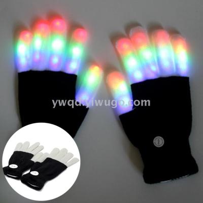 Led Colorful Luminous Gloves for Performance New Exotic with LED Light Flash Gloves Halloween LED Luminous Gloves