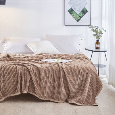 The Draw a striped lamb wool blanket double thickened flannel spring and summer air conditioning blankets available