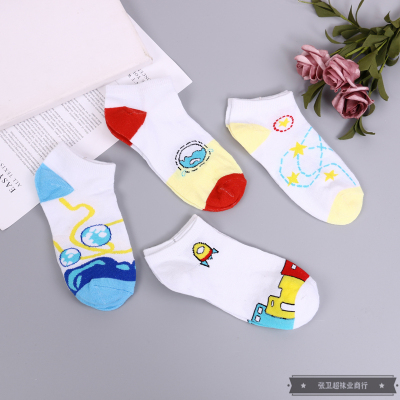 31405 Spring and Autumn Thin Women's Socks Colorful Cartoon Pattern Women's Comfortable Breathable Low Opening Anti-Drop