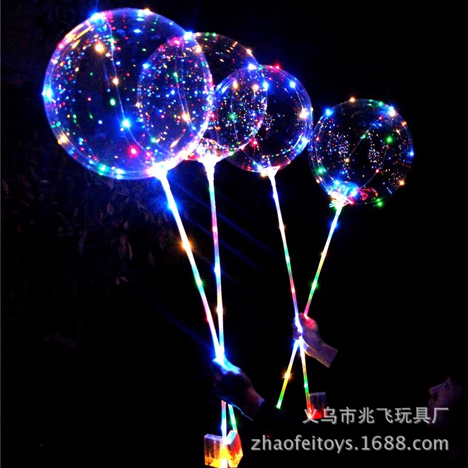 ins网红波波气球 led彩灯 透明球 发光新款手持波波发光气球批发_义乌市兆飞玩具厂_义乌购