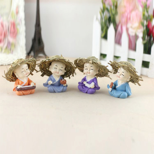 new car decoration piano chess painting straw hat monk four straw hat little monk wholesale creative car decoration