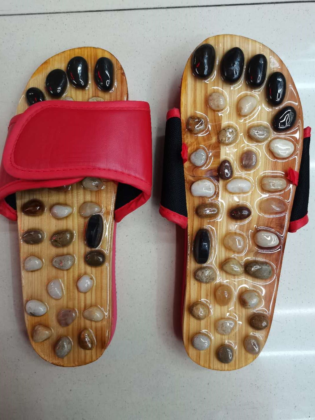 养生拖鞋按摩鞋石头天然鹅卵石足底防滑砭石脚底足疗穴位
