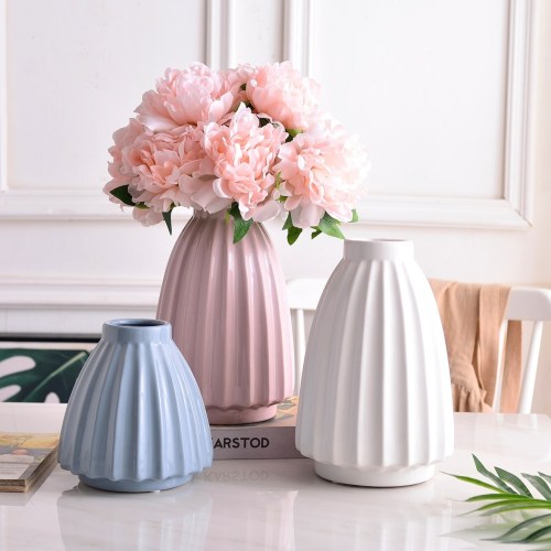 simple modern macron color origami ceramic vase flower vase flower shop material home decoration decoration two-piece set