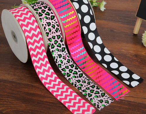 Rib Printed Ribbon Various Colors Supply DIY Handmade Material Hairband Decoration Decorative Colored Ribbon