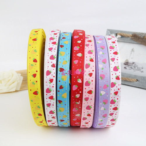 New Exquisite Strawberry Printing Ribbon High Quality Polyester Knitted Ribbon DIY Handmade Jewelry Accessories Boud Edage Belt