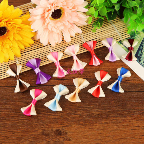 Creative Cloth Hair Accessories DIY Women‘s Jewelry Ornament Accessories Sweet Fashion Two-Color Bow Headdress Manufacturer Direct Sales
