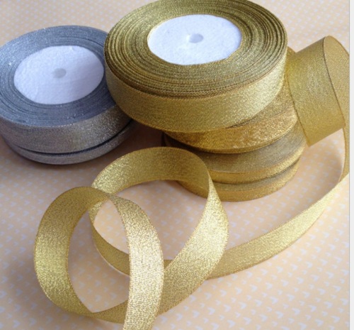 hot new gold and silver onion edge ribbon diy bow hair accessories polyester ribbon color ribbon ribbon wholesale