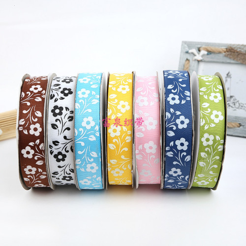 exquisite small flower printing ribbon high quality polyester textile ribbon diy jewelry accessories holiday decoration ribbon