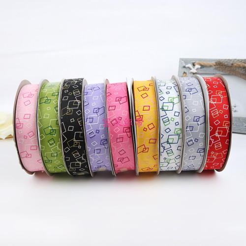 Creative Checkered Printed Ribbon High Quality Polyester Knitted Ribbon DIY Handmade Ornament Accessories Gift Packing Tape