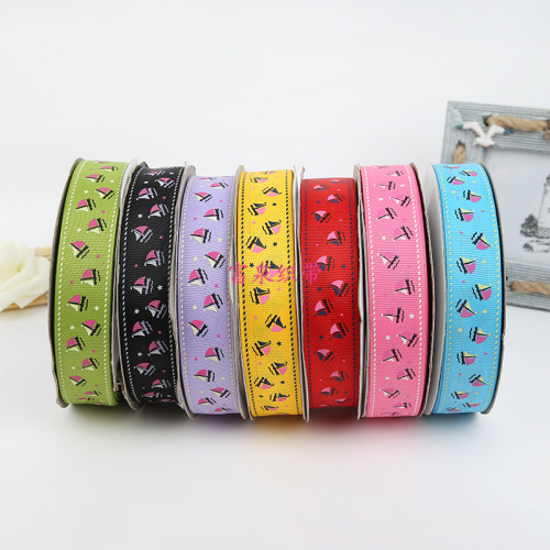 new high quality polyester knitted ribbon creative sailing printing color gift edge band diy jewelry accessories