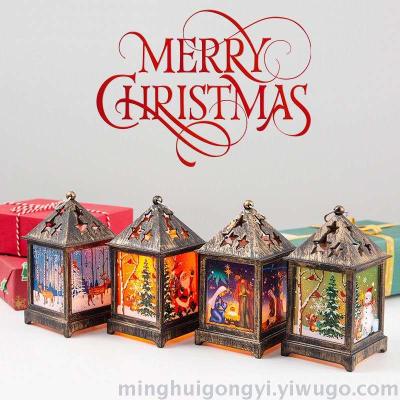 Christmas new creative old man Snowman night light retro wind light Christmas decoration supplies tabletop lights