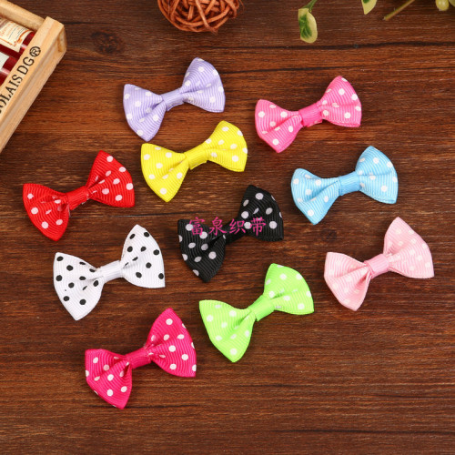fashion candy color bow clothing accessories exquisite polka dot printing small bow jewelry headwear accessories