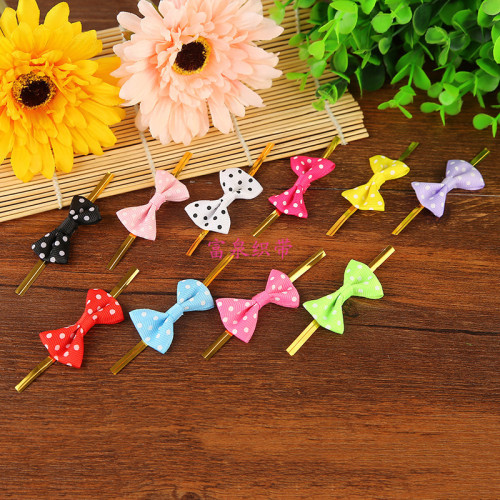 tie silk printing point butterfly clip sweet polka dot bow fashion wild ladies diy jewelry accessories wholesale