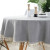 Japanese Zefeng simple yarn-dyed cotton linen Tablecloth round plain light Grey Navy Blue Tassel Table Cloth