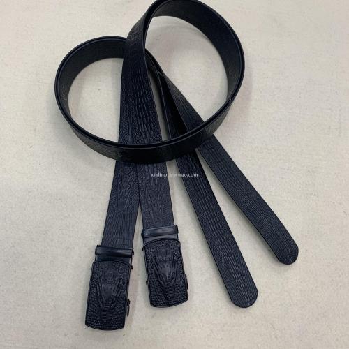 Factory Direct Belt Stall Supply Crocodile Pattern Belt Beef Tendon Belt Men‘s Automatic Military Pants Belt