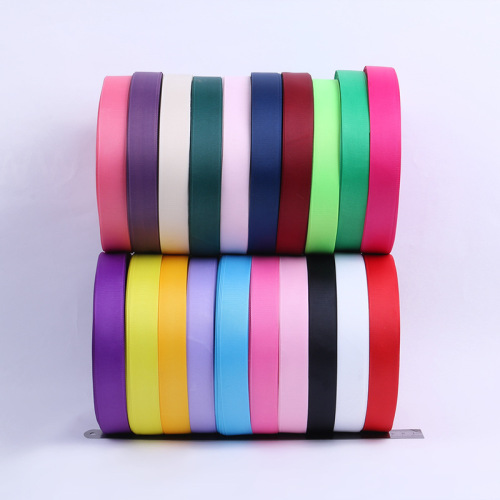 direct wholesale color polyester ribbon multi-color supply gift box decoration packaging solid color rib ribbon ribbon
