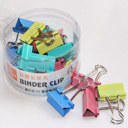 Office Supplies No. 1-6 Long Tail Clip Bill Binder Clip Small Colored Clips Wholesale Factory Wholesale