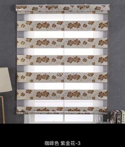 Customized Bauhinia Living Room Guest Room Jacquard Soft Gauze Curtain Curtain Finished Foreign Trade Factory Cortina Duo Roller 