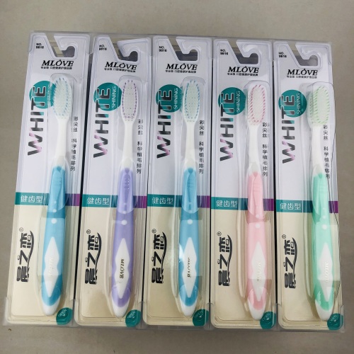 Chen Zhilian 9816 Color Pointed Silk Jian Tooth Type Adult Soft-Bristle Toothbrush Wholesale and Retail
